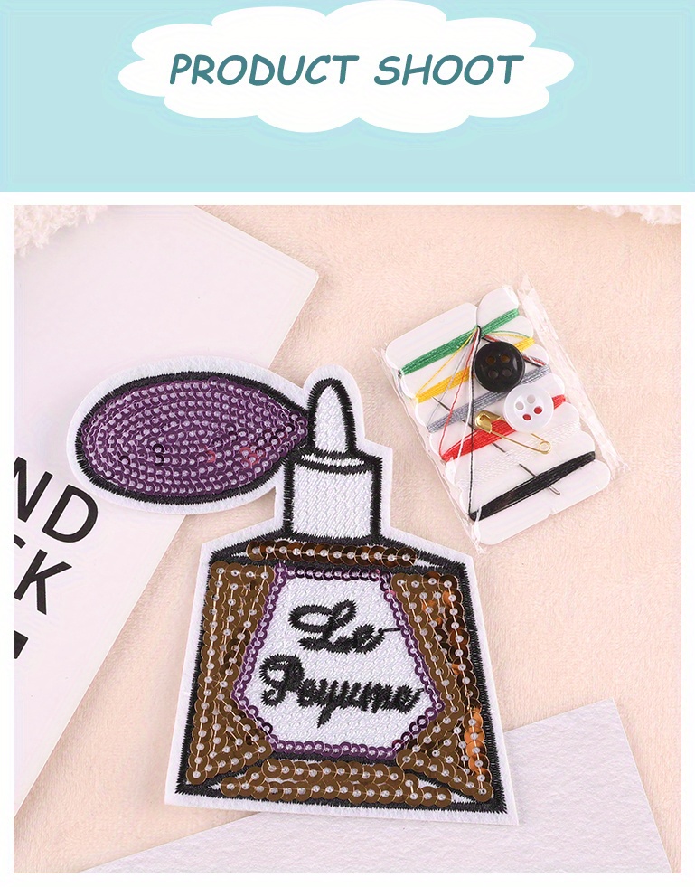 Sequin Lipstick Embroidered Badge Logo Patch For Men's Clothing Repair And  Diy Costume Decoration - Temu