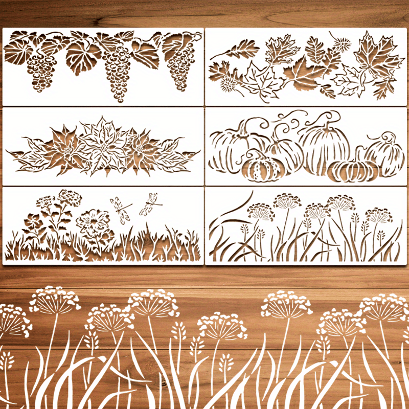 10pcs Leaf & Flower Painting Stencils, Reusable Floral Stencil With Metal  Ring, Botanical Leaves, Rose Drawing Templates For Painting On Wood Wall Can
