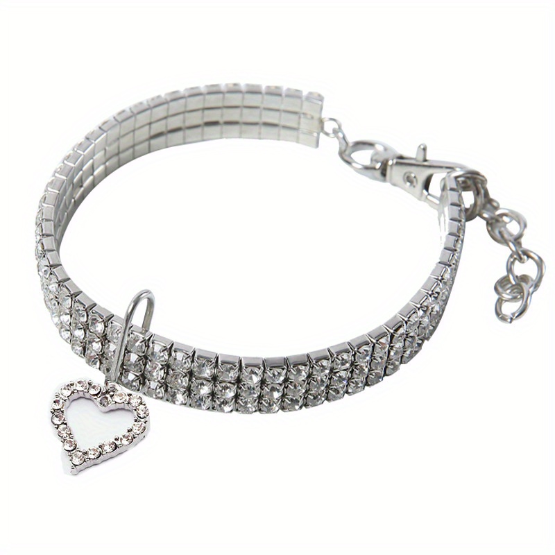 TEMU Sparkling Love: Heart-shaped Pet Necklace - The Perfect Accessory For Your Furry Friend!