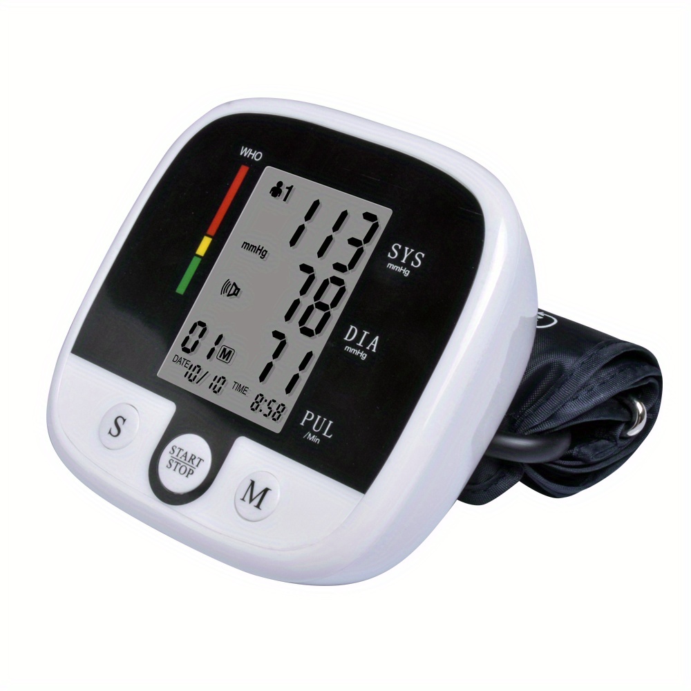 Blood Pressure Monitor - Automatic Upper Arm Blood Pressure Machine -  Adjustable Digital Blood Pressure Cuff Kit With Large Lcd Display, 2*100  Memory (battery Not Included) - Temu