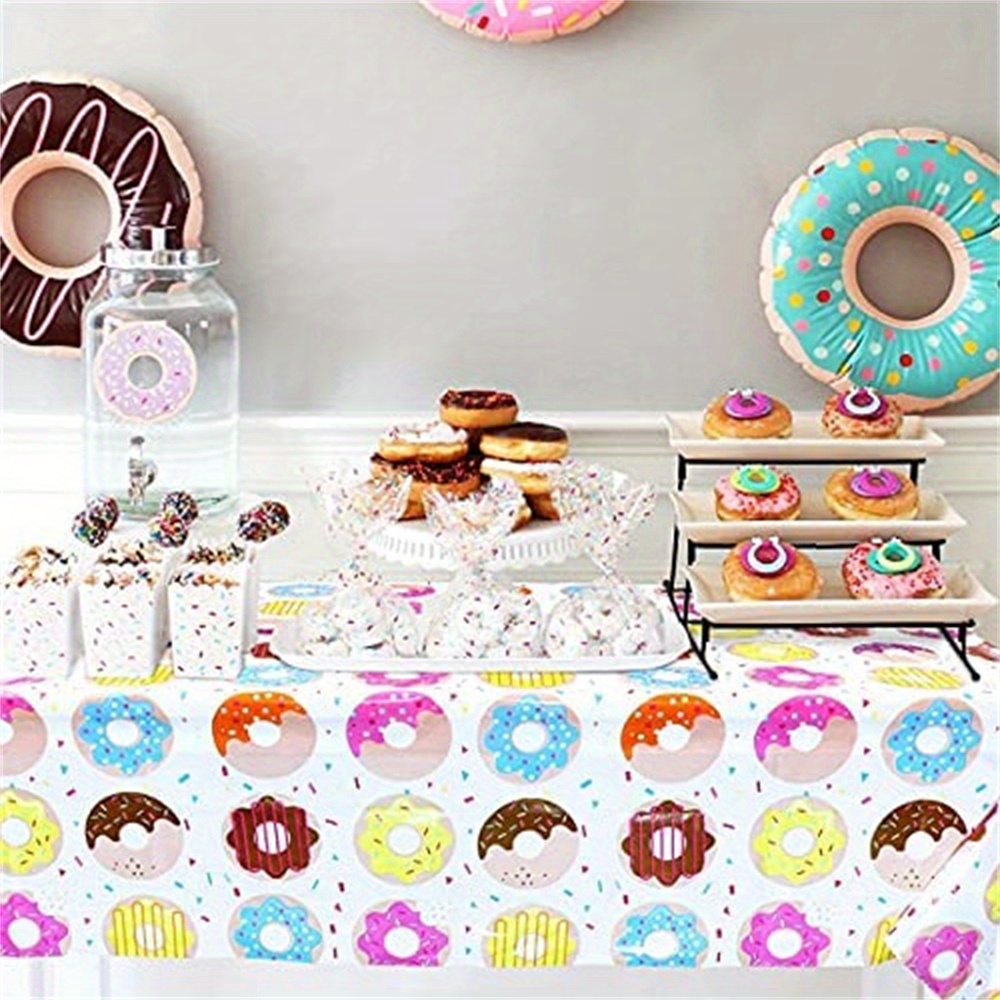 Donut Theme Tablecloth, Children's Day Party Decoration Supplies