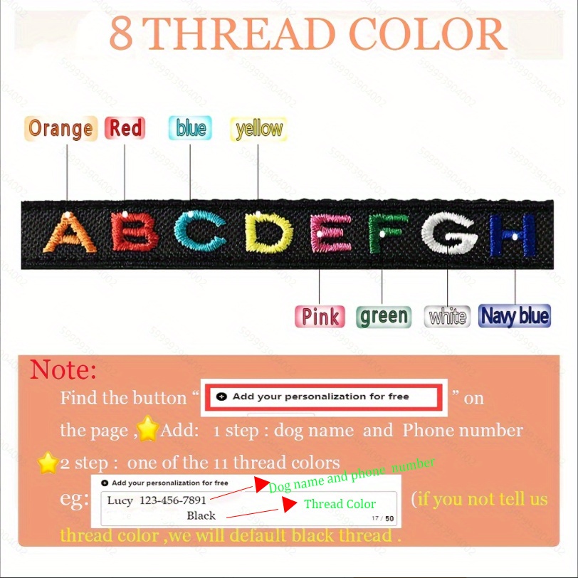 Personalized Dog Collars Embroidered Name Phone Number Temu Australia