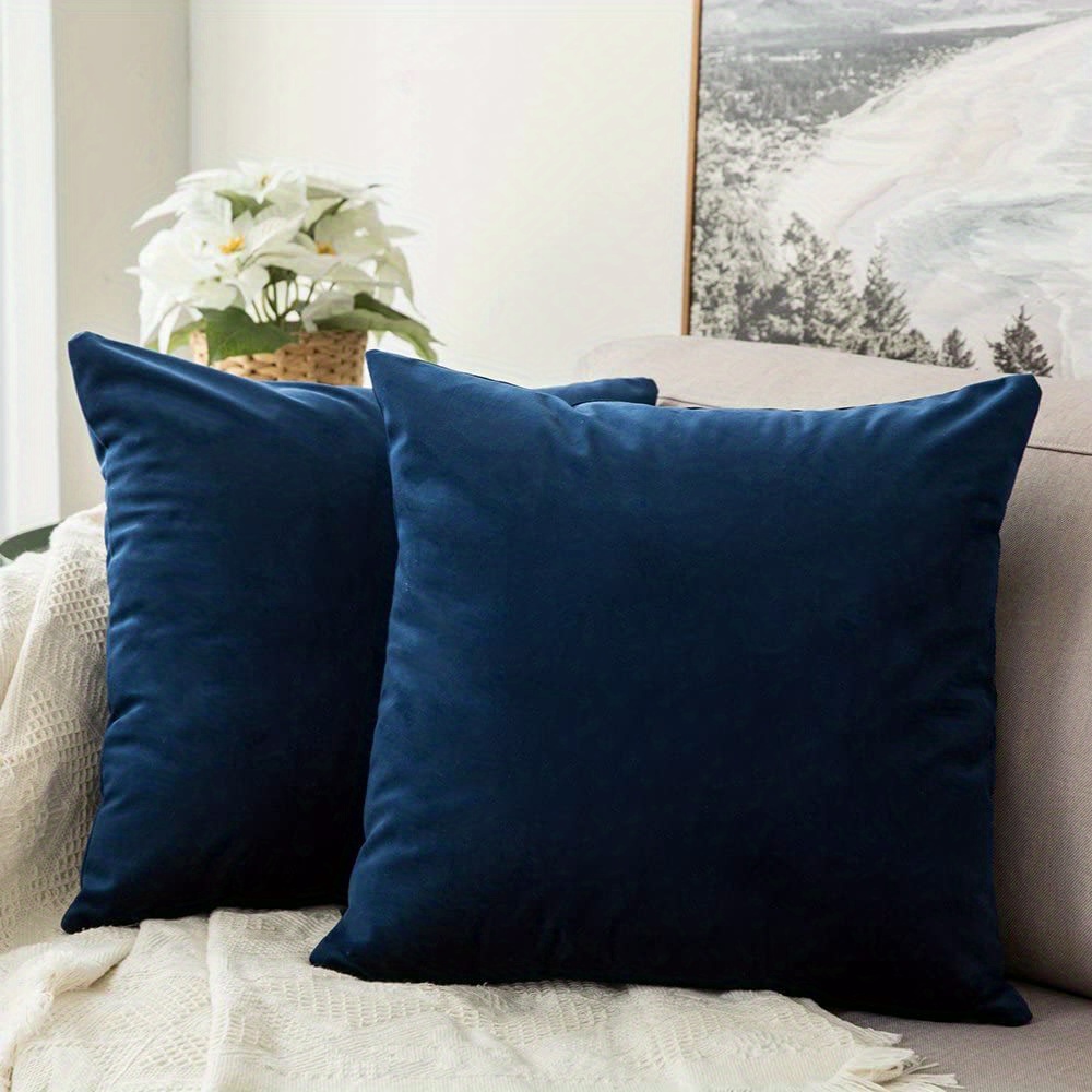 Solid Velvet Throw Pillow Covers Soft Modern Square - Temu