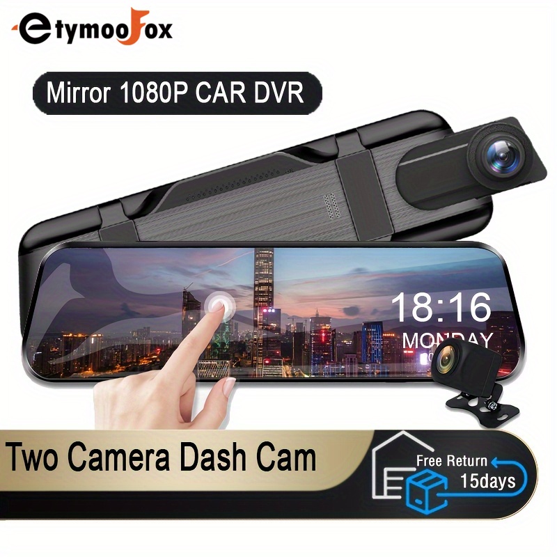 Car DVR Camera Dash Cam 4.5 inch Rear View Mirror Video Recroder Car Camera Dual Lens Cam Night Vision Front and Rear Back Up Reversing Security