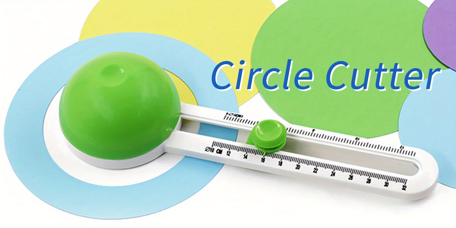 Circle Cutter for Paper, Circle Paper Cutter, Compass Cutter, Portable Adjustable Rotary Circular Cutter Composite Paper, Home Office, Cardboard Green
