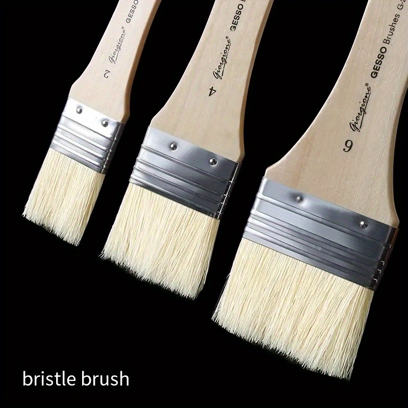Plate Brush Set Bristle Nylon Oil Painting Acrylic Gouache - Temu