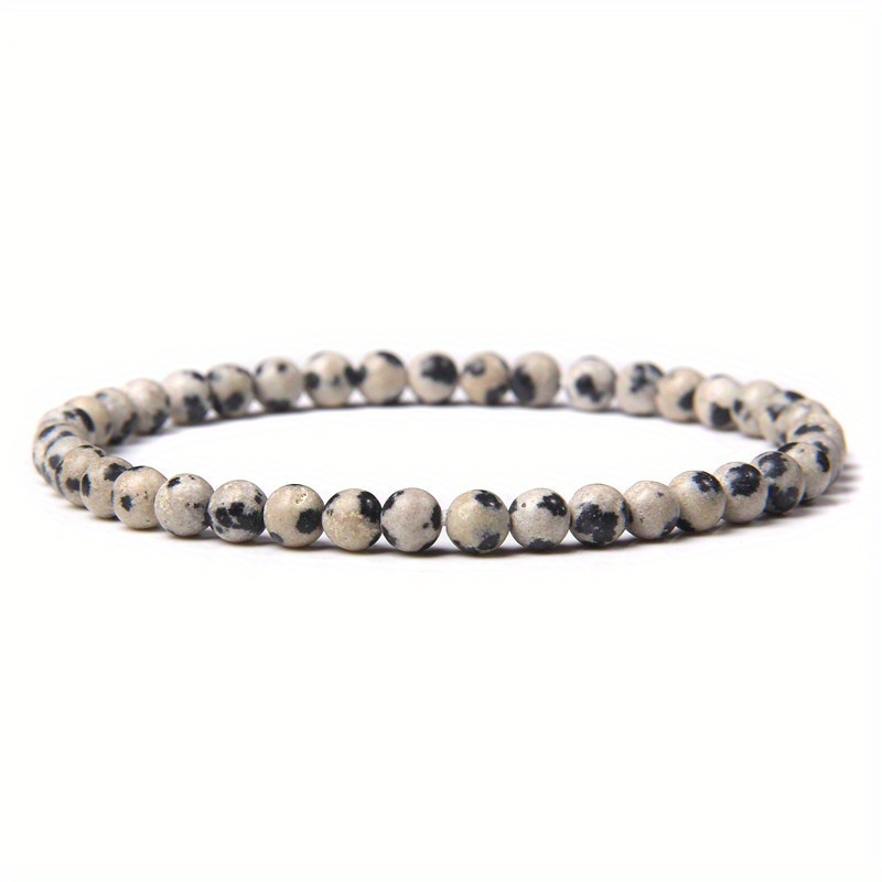 4mm Handmade Natural Healing Energy Gemstone Bead Stone Elastic Bracelet Jewelry, Jewels for Men,Temu