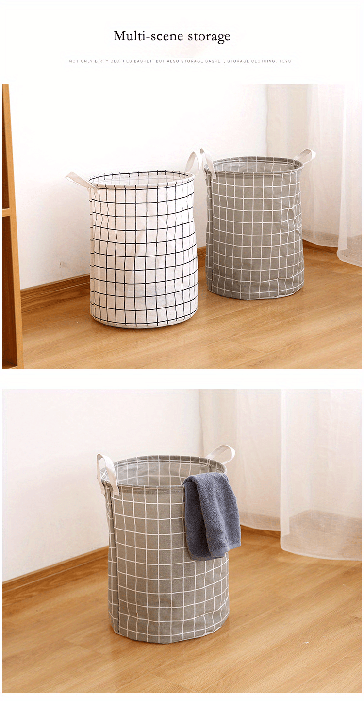 Laundry Basket Large Cylindrical Laundry Bucket Collapsible - Temu