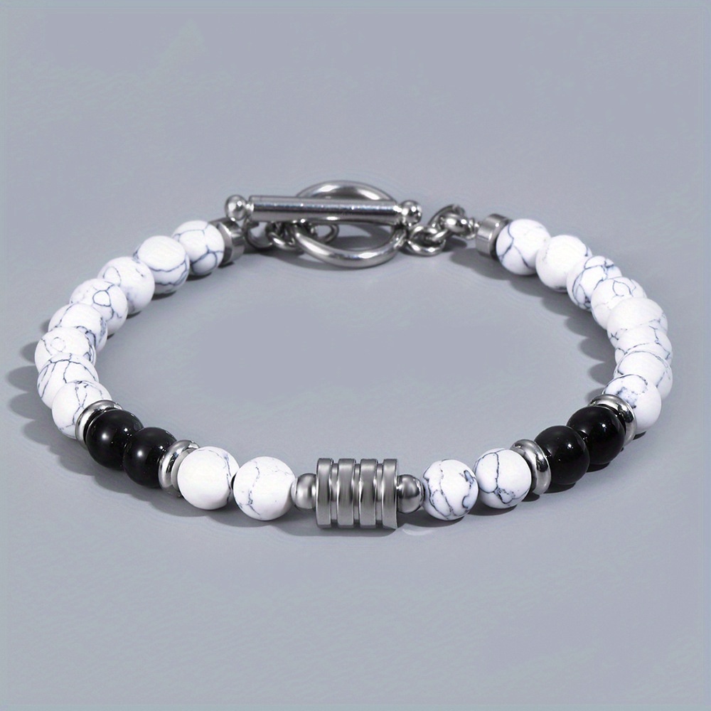 Men's Stainless Steel Beaded Bracelet