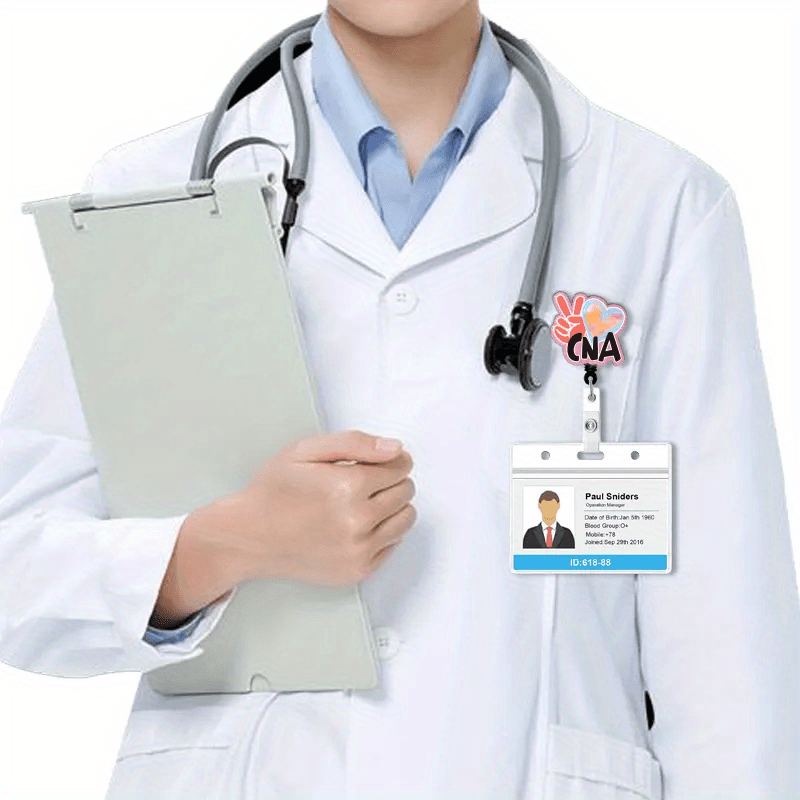 Stethoscope Christmas Tree Badge Reel ID Holder Nurse Doctor CNA MA ER ICU  NICU