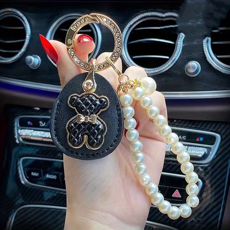 Luxury female car keychain cute Minnie Bear pendant backpack