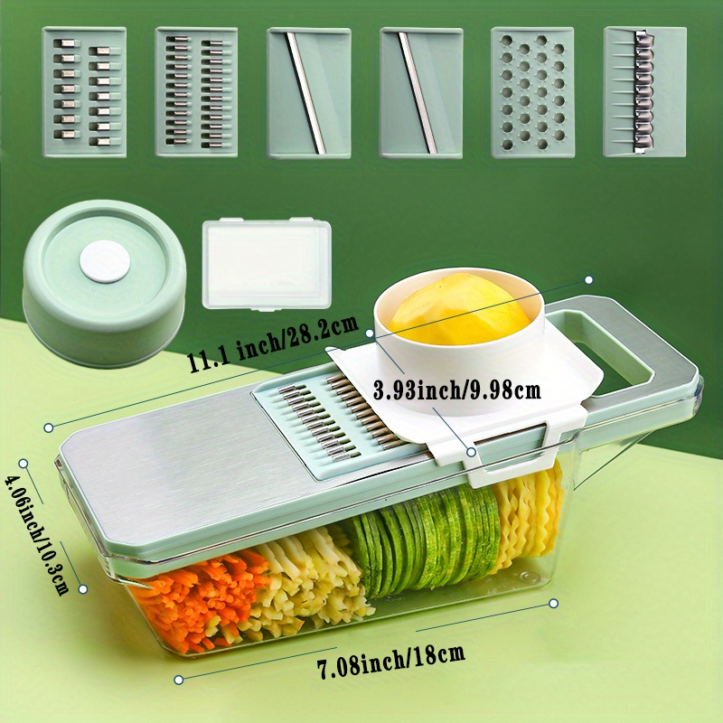 10in1 Vegetable Chopper, Multifunctional Fruit Slicer, Manual Food Grater, Vegetable  Slicer, Cutter With Drain Basket And Hand Guard, Onion Mincer Chopper,  Household Potato Shredder, Kitchen Gadgets, Back To School Supplies - Temu