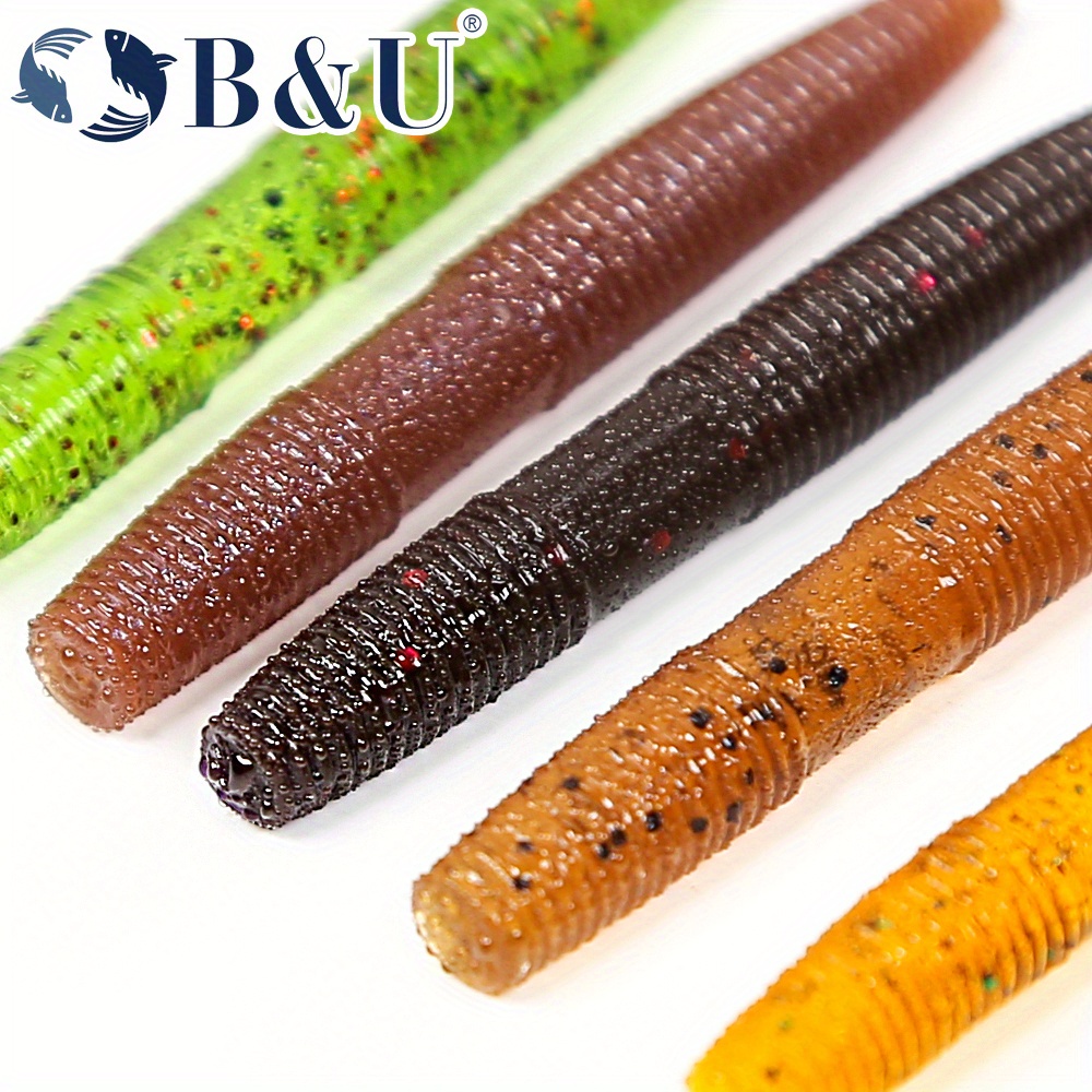 6ct ELECTRIC BLUE 10 SENKOS style Ribbon Tail Worms Bass Fishing Lures  Senko