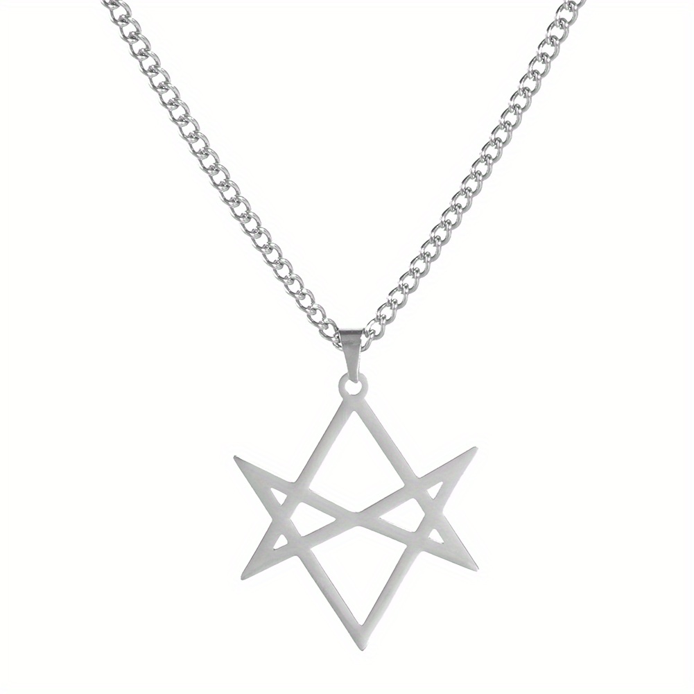 Unicursal Hexagram Stainless Steel Necklace Religious Symbol