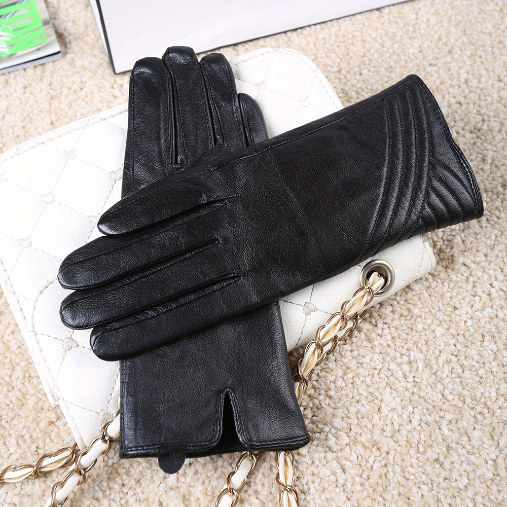 - Embroidered Stylish Temu High Gloves Genuine Quality Leather