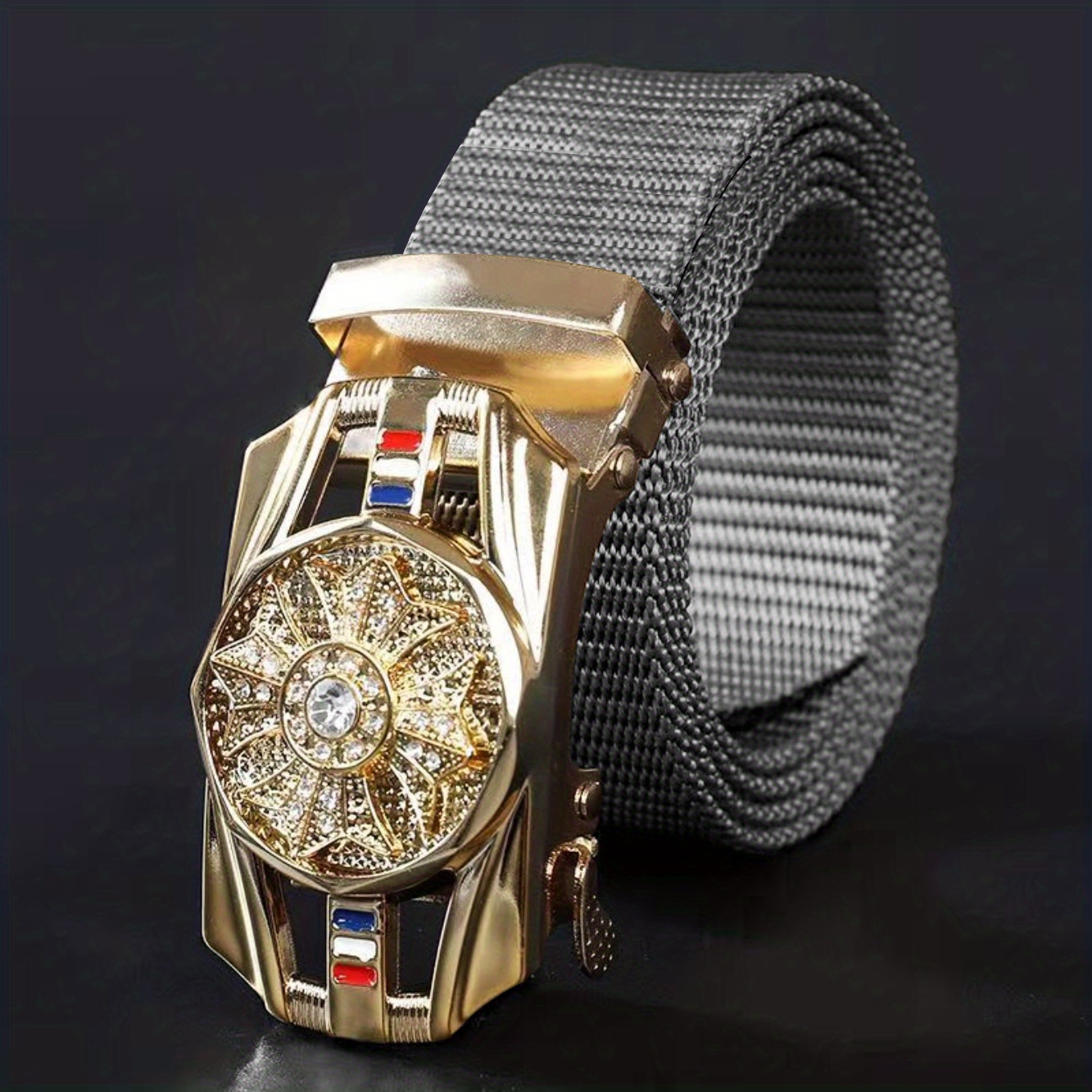 Men's Automatic Buckle Rotatable Nylon Canvas Casual Belt