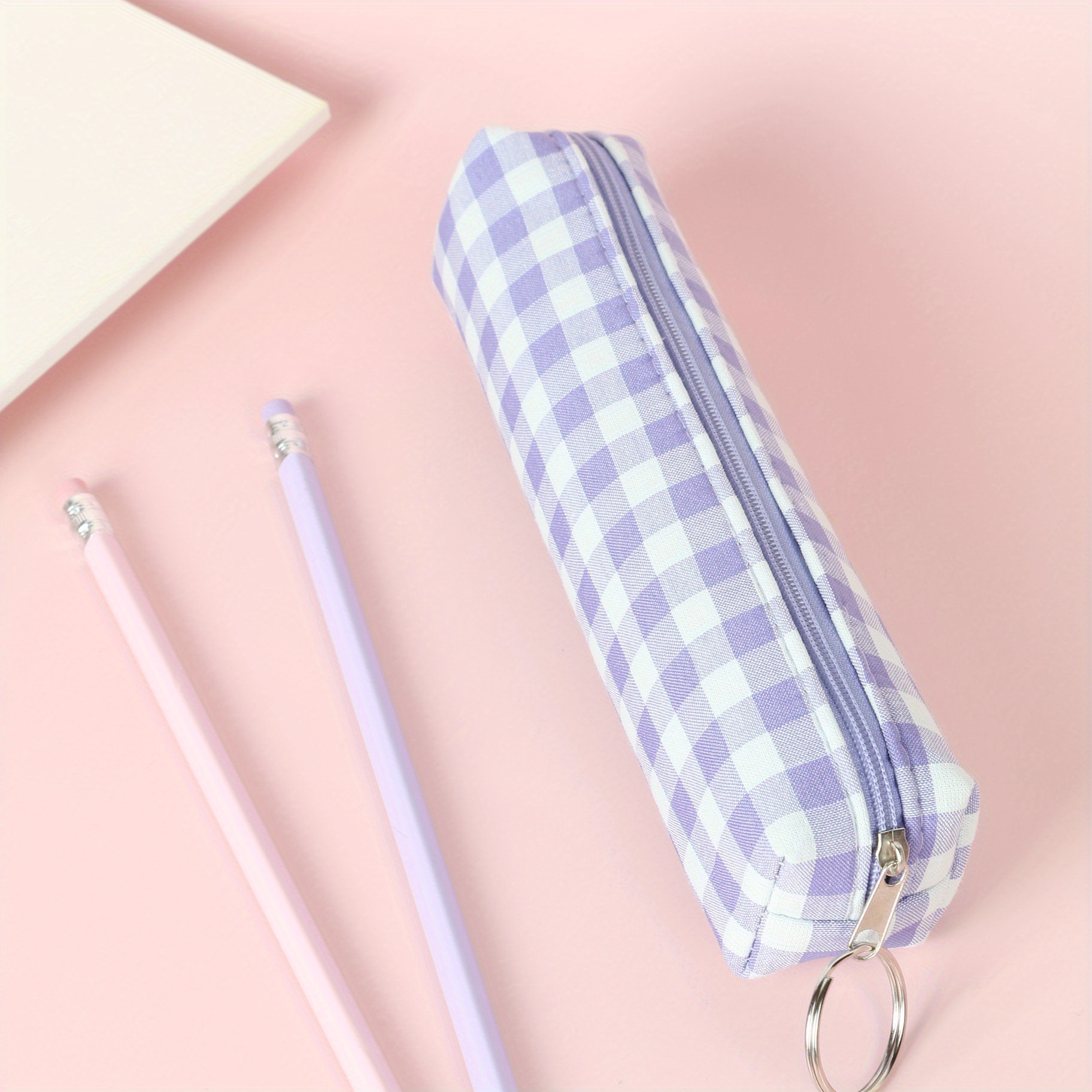 Angoo Swallow Tail Pen Pencil Bag Case Retro Stripe Dots Plaid Canvas  Storage Pouch for Stationery School A6525