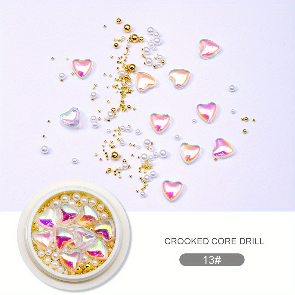 3d Crooked Peach Heart Nail Rhinestones special shaped Peach - Temu