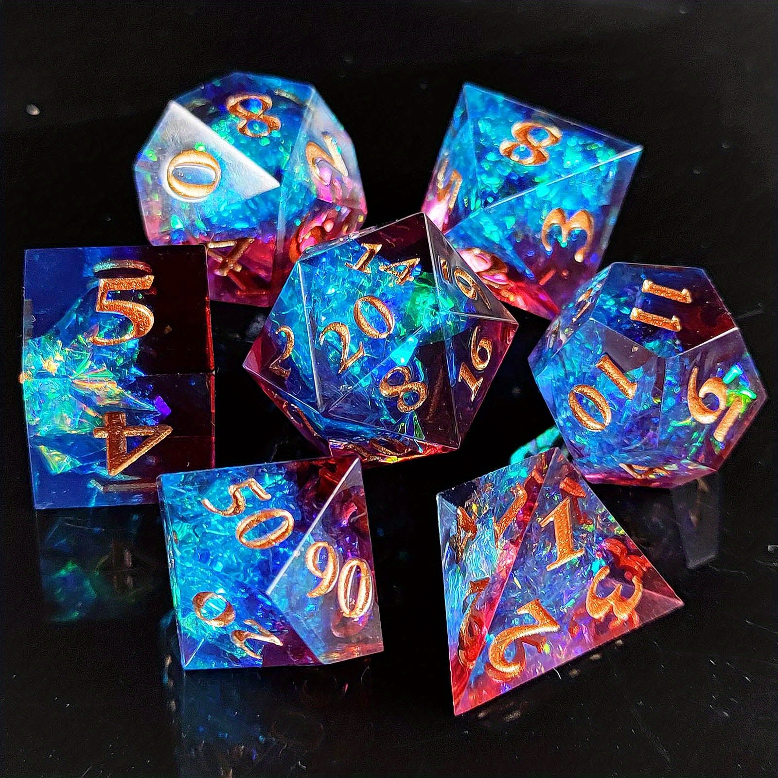 Sharp Edge Dice Set Resin Dice Polyhedral Dice Set Rpg Role - Temu