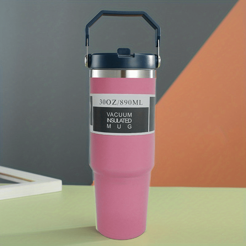 Stay Hydrated On-the-go: Stainless Steel Vacuum Insulated Water Bottle With  Cup & Portable Thermal Coffee Mug - Temu Australia