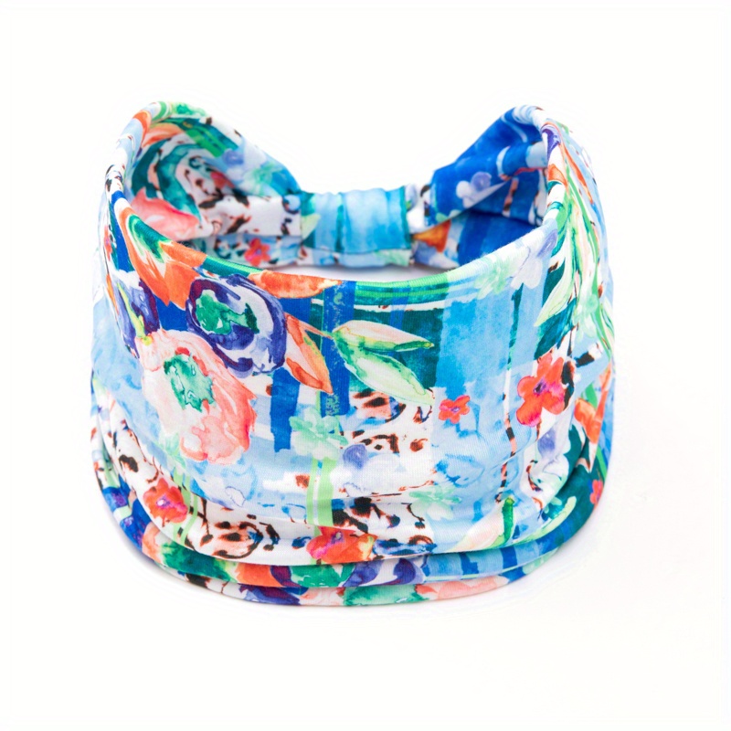 Tie Dye Flower Print Knotted Headband Ladies Sports Widening - Temu