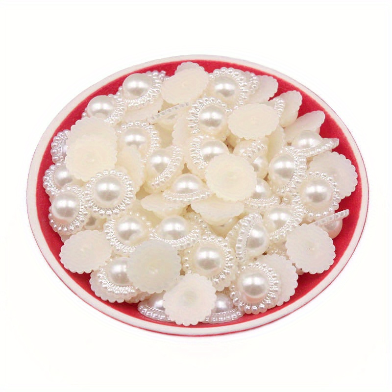 200pcs/pack Lvory Half Round Lmitation Plastic Flatback Loose Beads For Jewelry Making Diy Crafts Decoration Accessories
