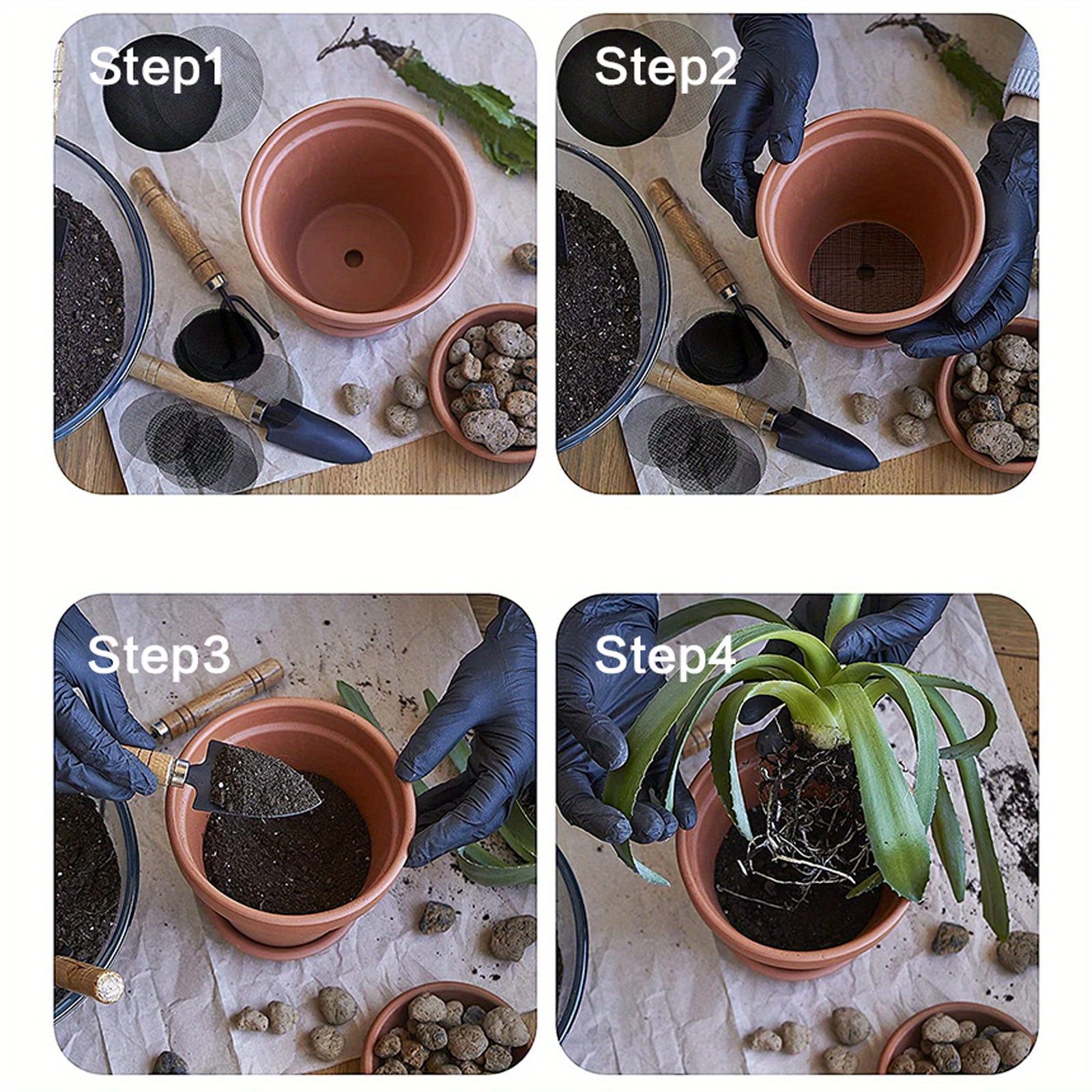 100pcs Flower Pot Hole Mesh Pad Round Drainage Hole Screens Prevent Soil Loss Anti Plant