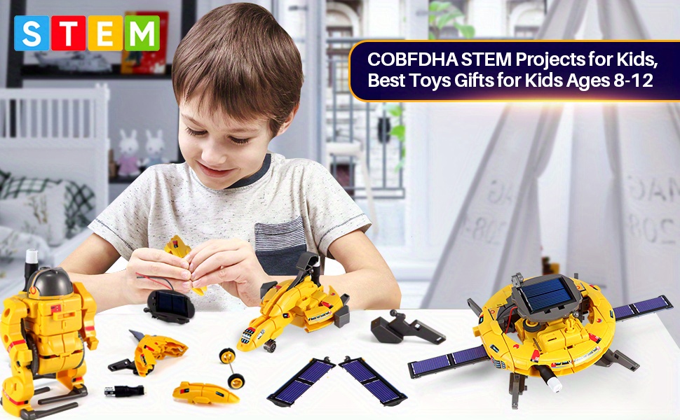  Stem Projects for Kids Ages 8-12,Science Kits Boys Building Set  for Kids Ages 10-12,Solar Experiment Toys Electric Gifts for Teens Age  12-14 : Toys & Games