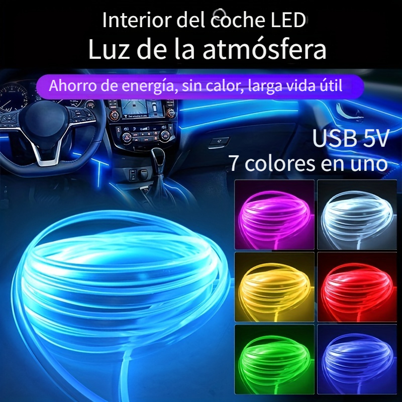 Luces Interiores De Coche USB, Tiras De Fibra Óptica De es