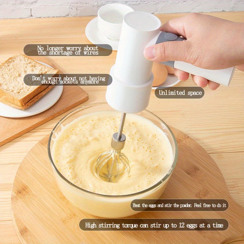 1pc wireless rechargeable cream beater cake baking electric egg beater household mini cream automatic beater handheld charging mixing machine details 2