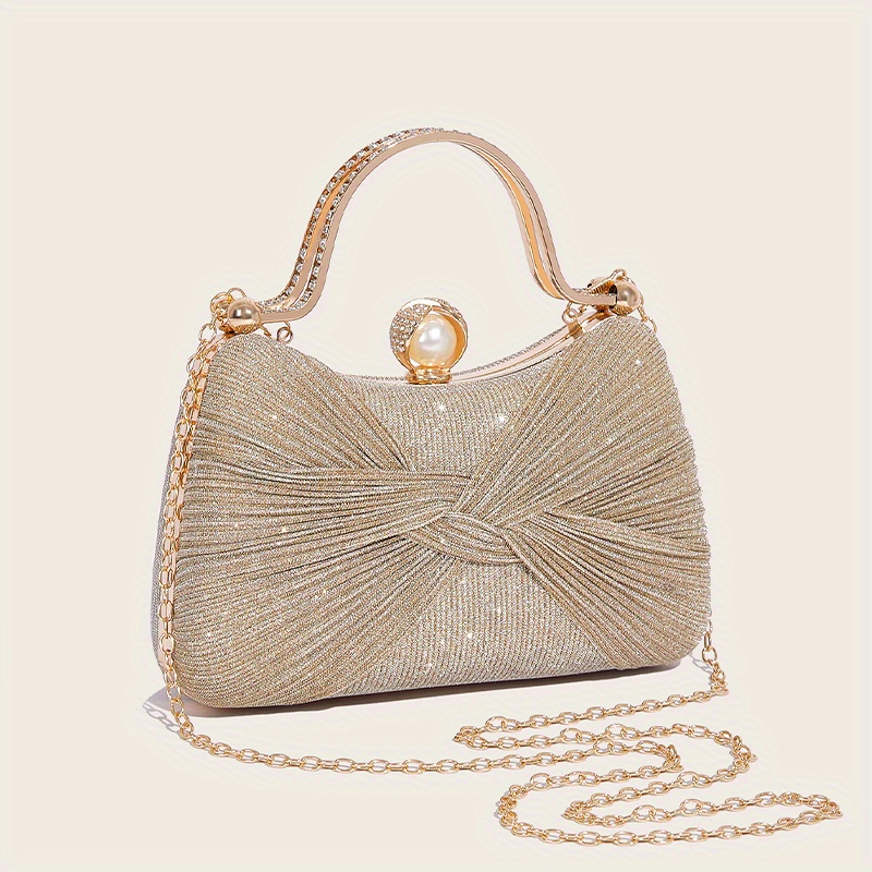 New Fashion Women Evening Bag Pearl Clutch Party Hand Bag