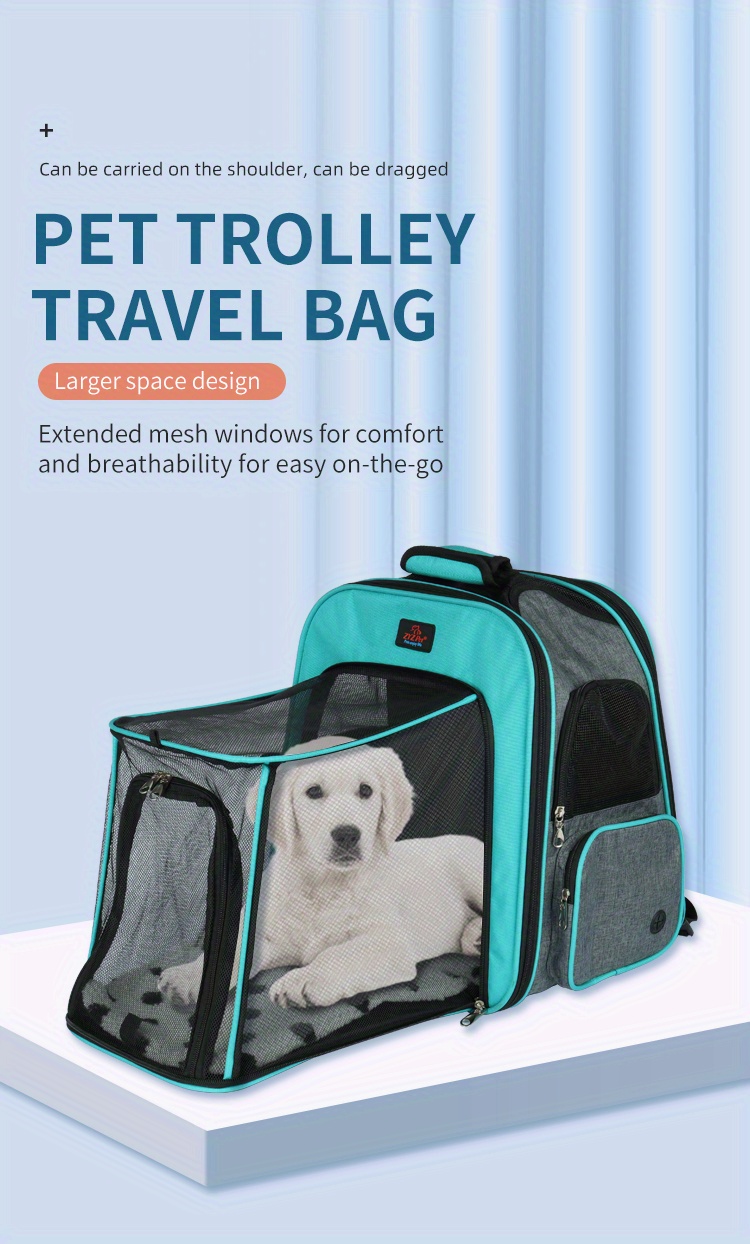 Airline approved Rolling Pet Carrier Telescopic Handle Temu
