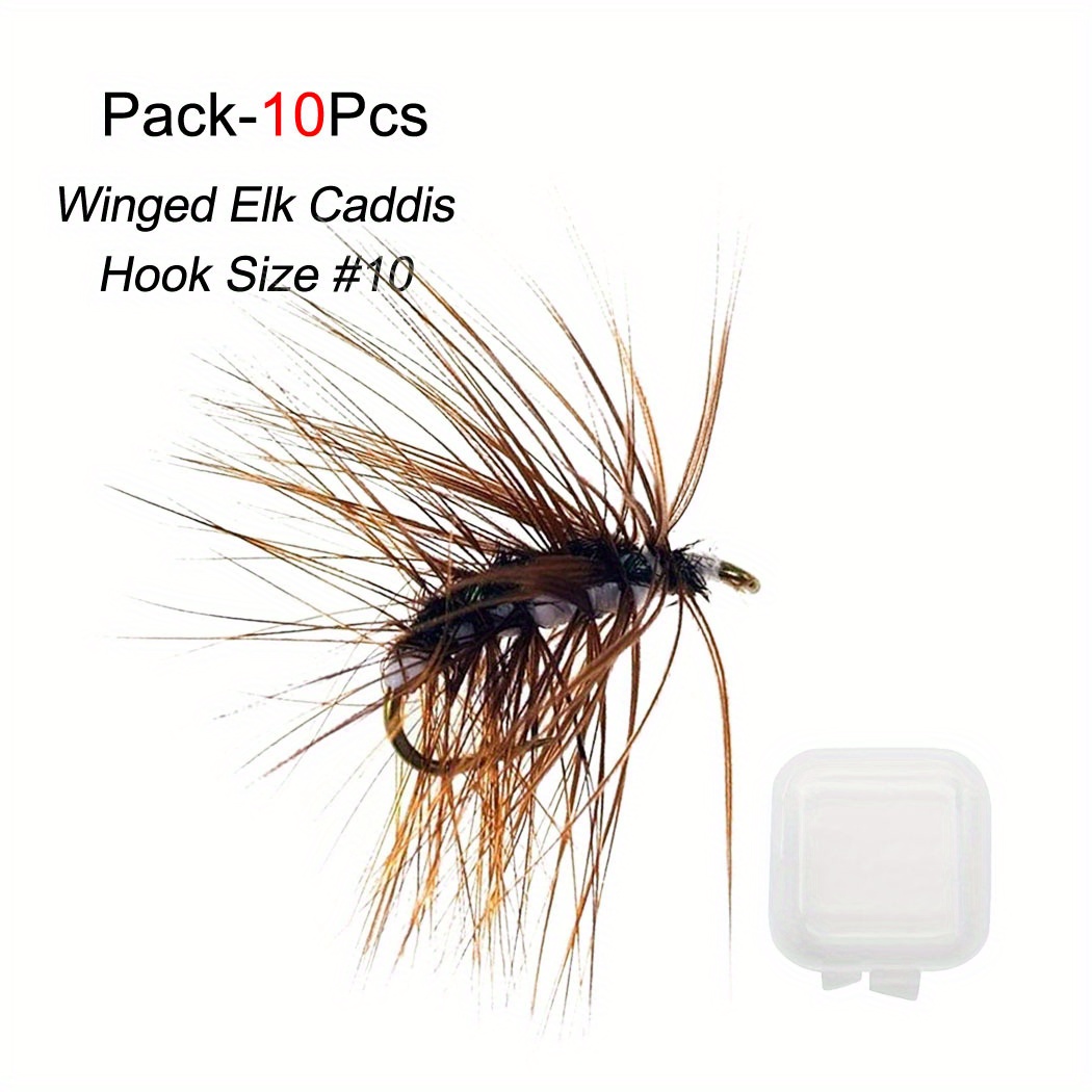 6PCS Stonefly Caddis Dry Flies Trout Fishing Fly Lures #10 River Fishing  Bait