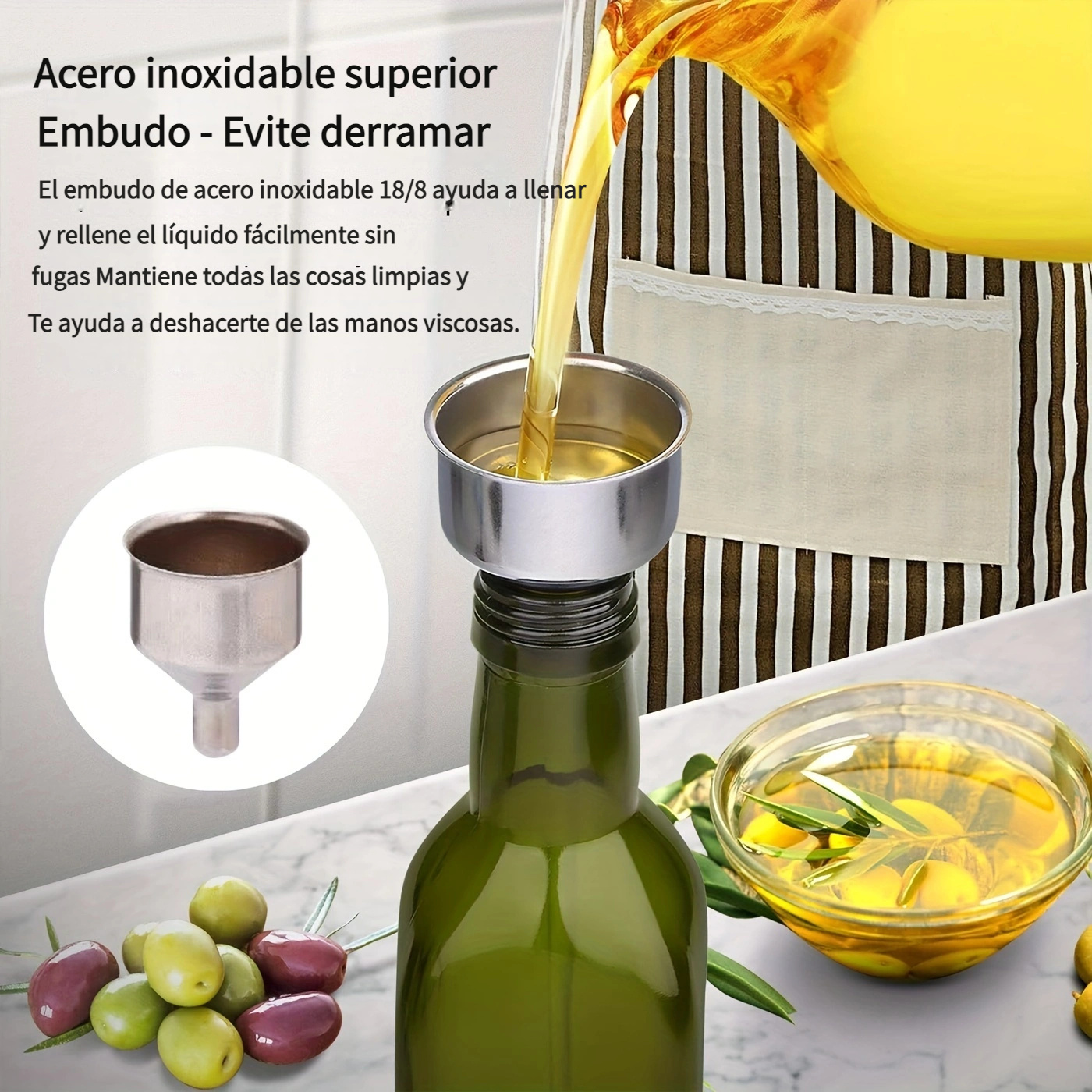 Cruet - Botella dispensadora de aceite de oliva de cerámica – Regalo  perfecto para decoración del hogar, botella de vinagre de 13.5 fl oz con  vertedor