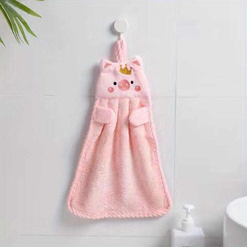 1pc Hanging Cute Hand Towel For Bathroom, Kitchen, And Hand Drying