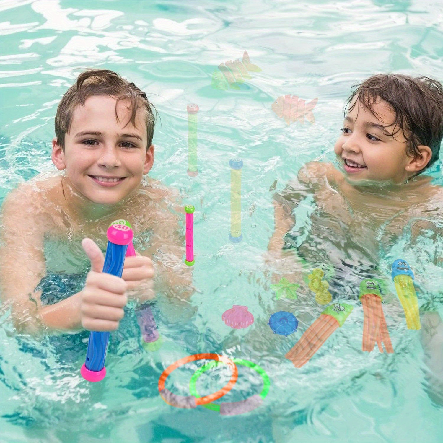 Ukuding 5 Pcs Bâtons de Jeu sous l'eau | Jouets de Piscine pour Enfants  pour Jeux sous-Marins,Jouet de bâton de plongée coloré de 5 pièces, Jouets  de