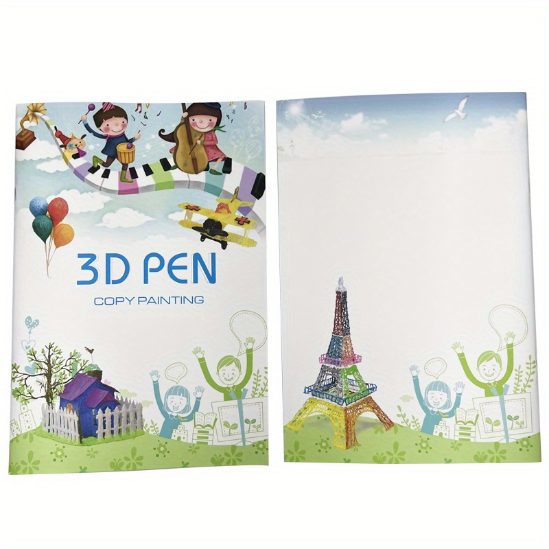 3D Pen Painting Drawing Book, Reusable Colored 40 Pattern Thick Paper  Templates with Two Clear Plate, 3D Painting Graffiti Stencils for Kids DIY