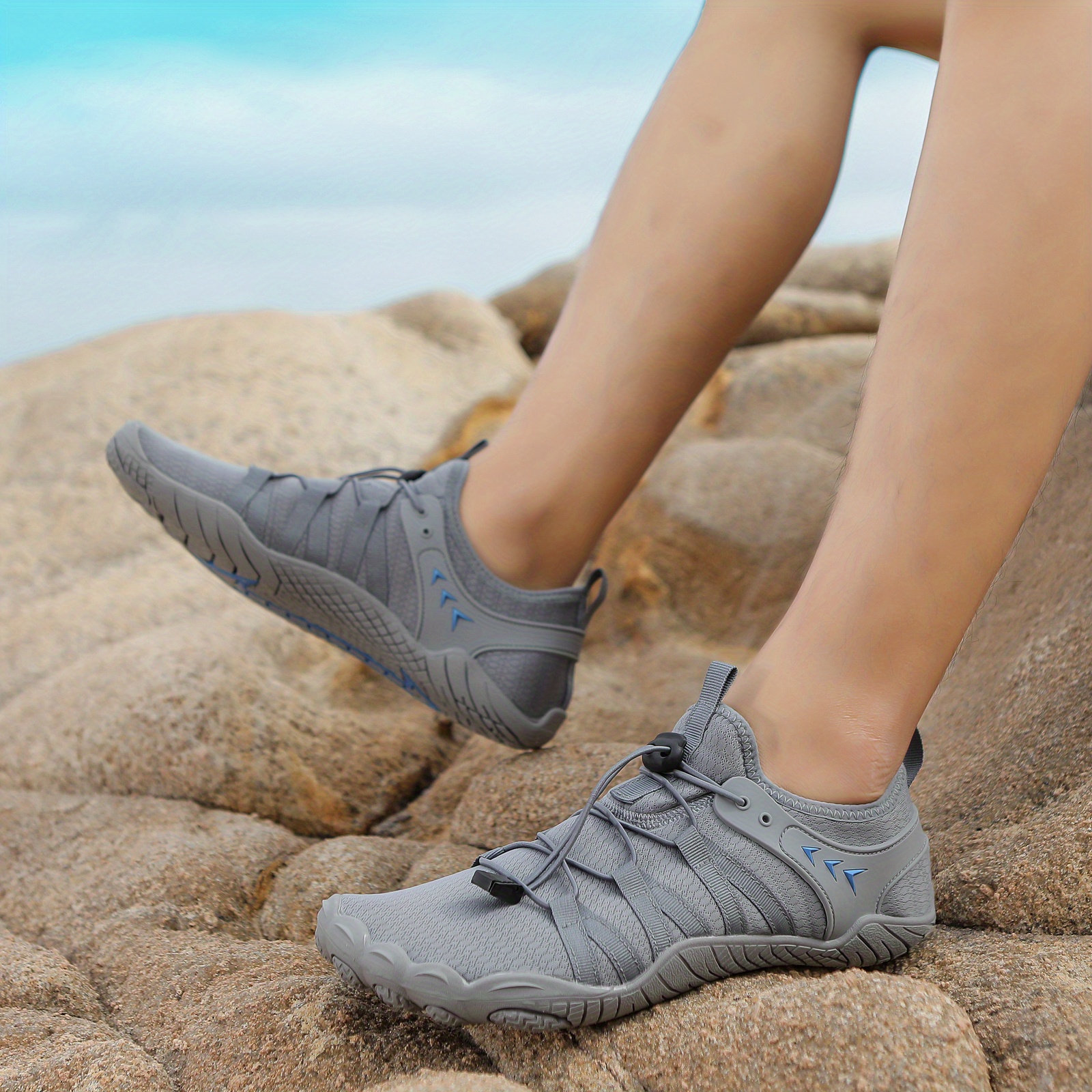 Zapatos de agua descalzos de playa para hombre secado rápido deportes  caminar natación zapatos de arroyo
