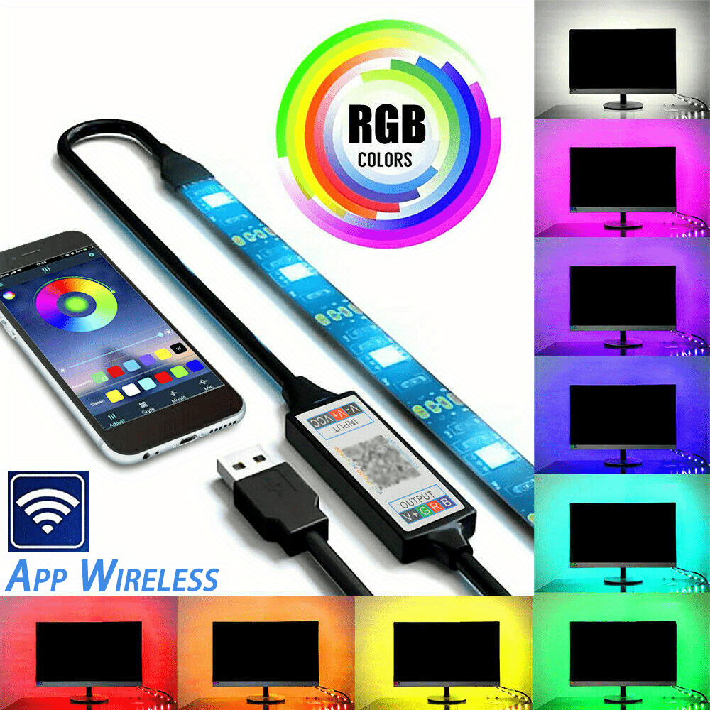 Tira De Luces LED RGB DC5V Cinta De Lámpara Flexible Iluminación De Fondo  De TV USB Tiras LED Con Control Remoto ANGGREK Otros