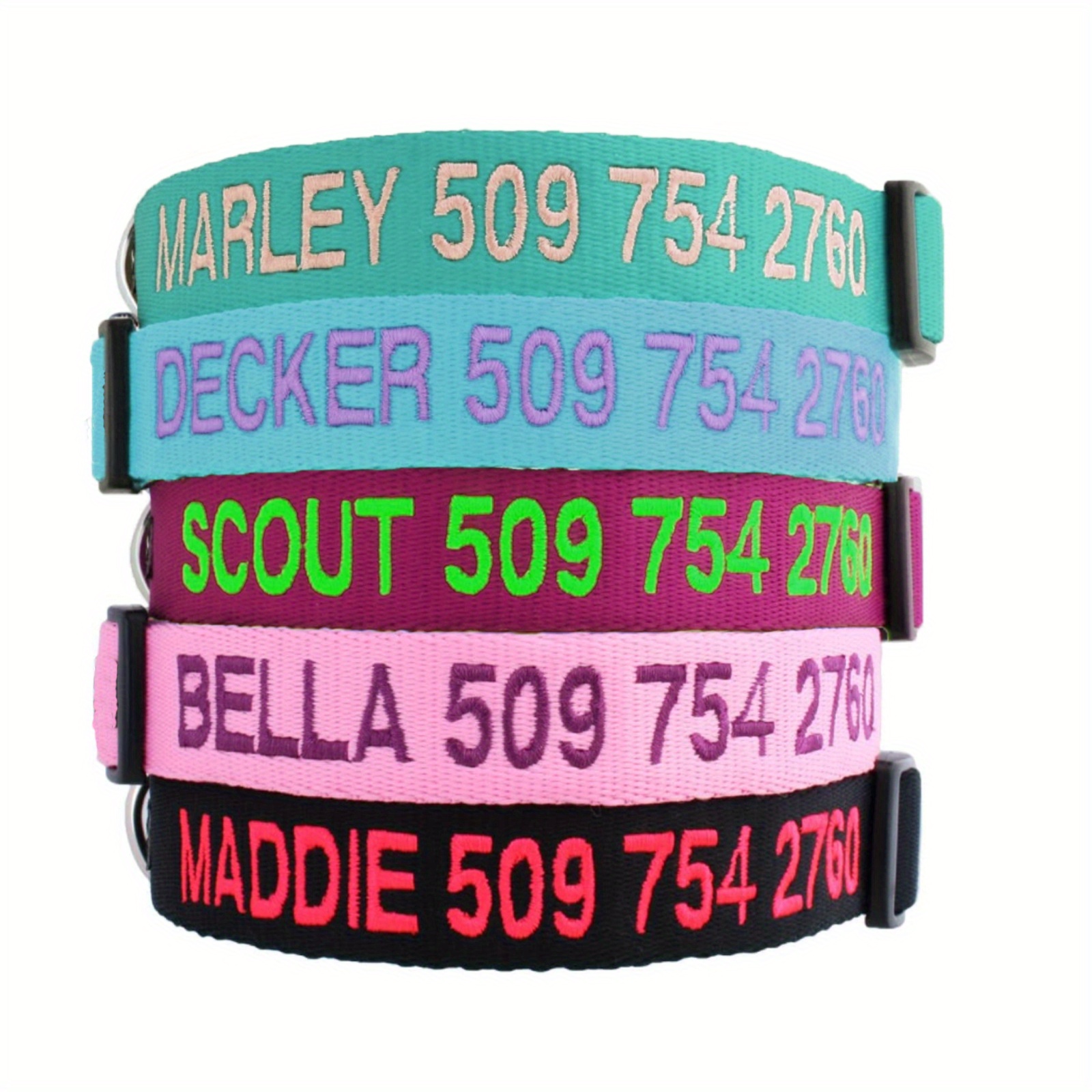 Personalized Dog Collars Embroidered Name Phone Number Temu