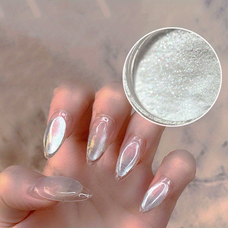 Diy Nail Art Party: Create Bright And Holographic Manicures With  Pearlescent Nail Art Powder - Temu Germany