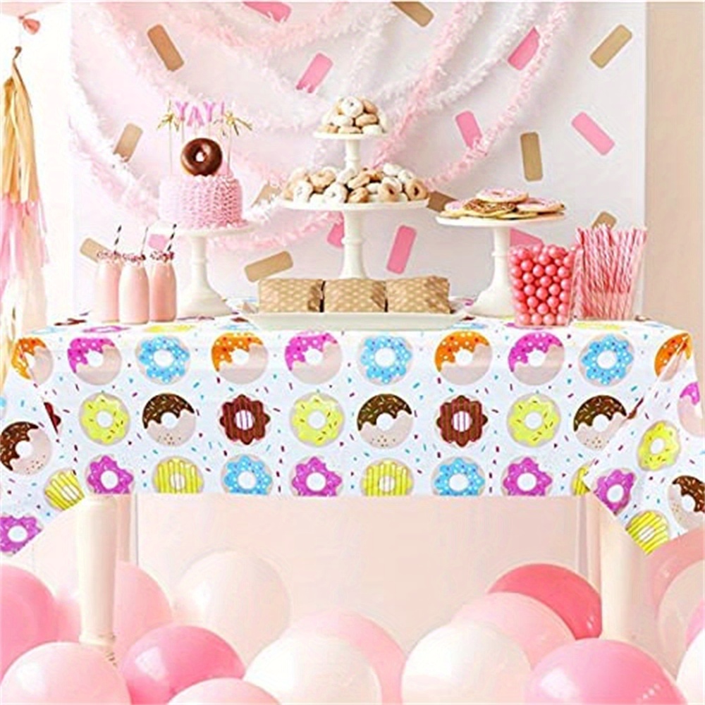 Donut Theme Tablecloth, Children's Day Party Decoration Supplies