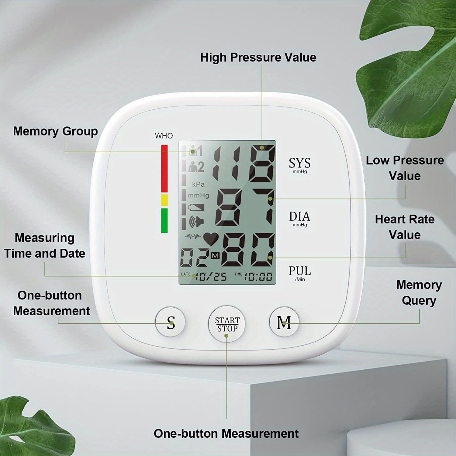 Arm Blood Pressure Monitors - Upper Blood Pressure Machine With Voice  Broadcasting/adjustable Cuff Digital Automatic Monitor, Memory Large  Display Screen For Home Use (without Battery) - Temu