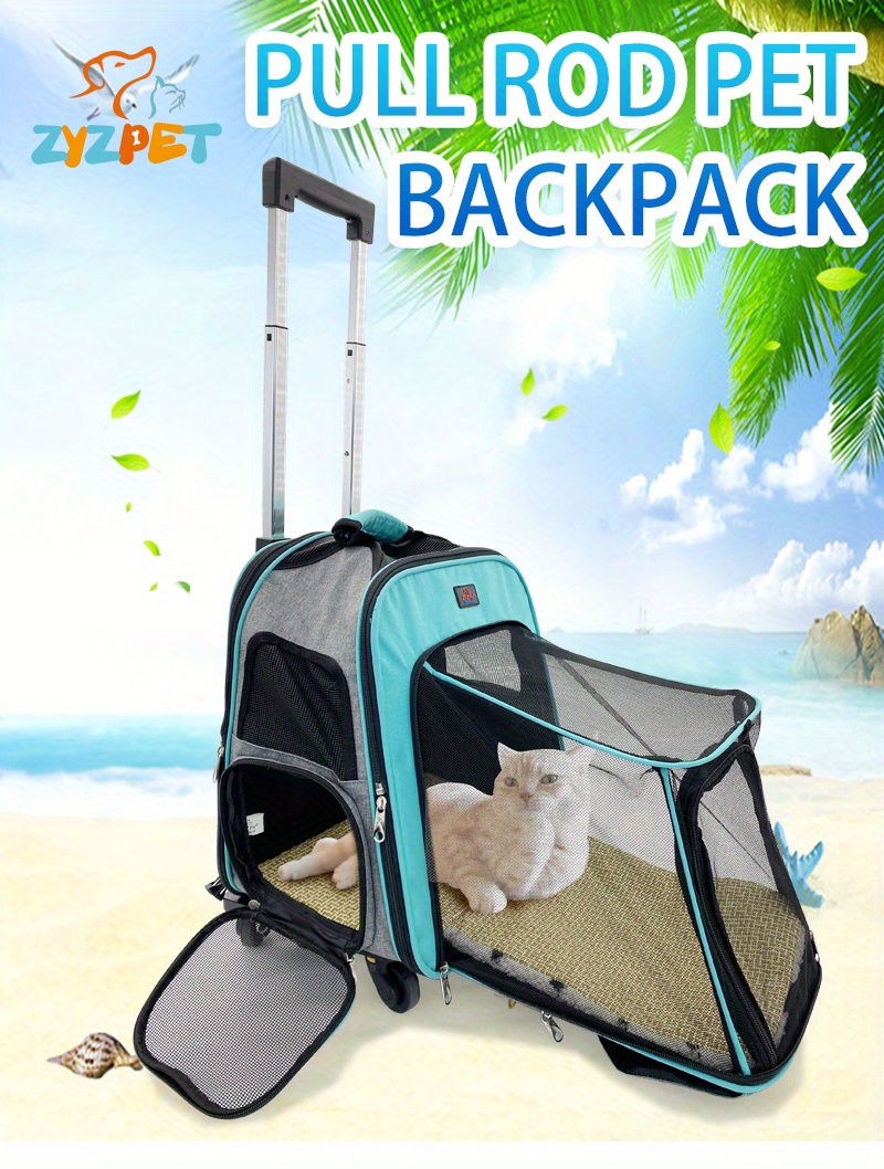 Airline approved Rolling Pet Carrier Telescopic Handle Temu