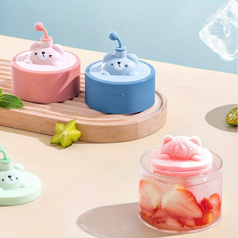 Cute Bear Shape Ice Mold Tray, Rubber Ice Mold With Lid, Funny Ice Maker  For Kids, Girls, Household Kitchen Gadget - Temu