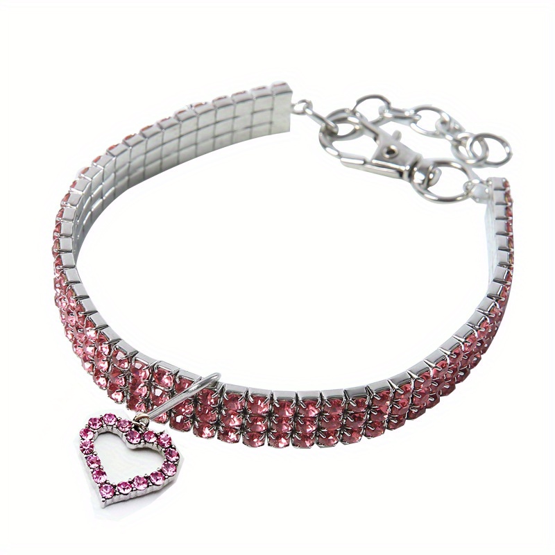 Sparkling Love Heart shaped Pet Necklace Perfect Accessory Temu
