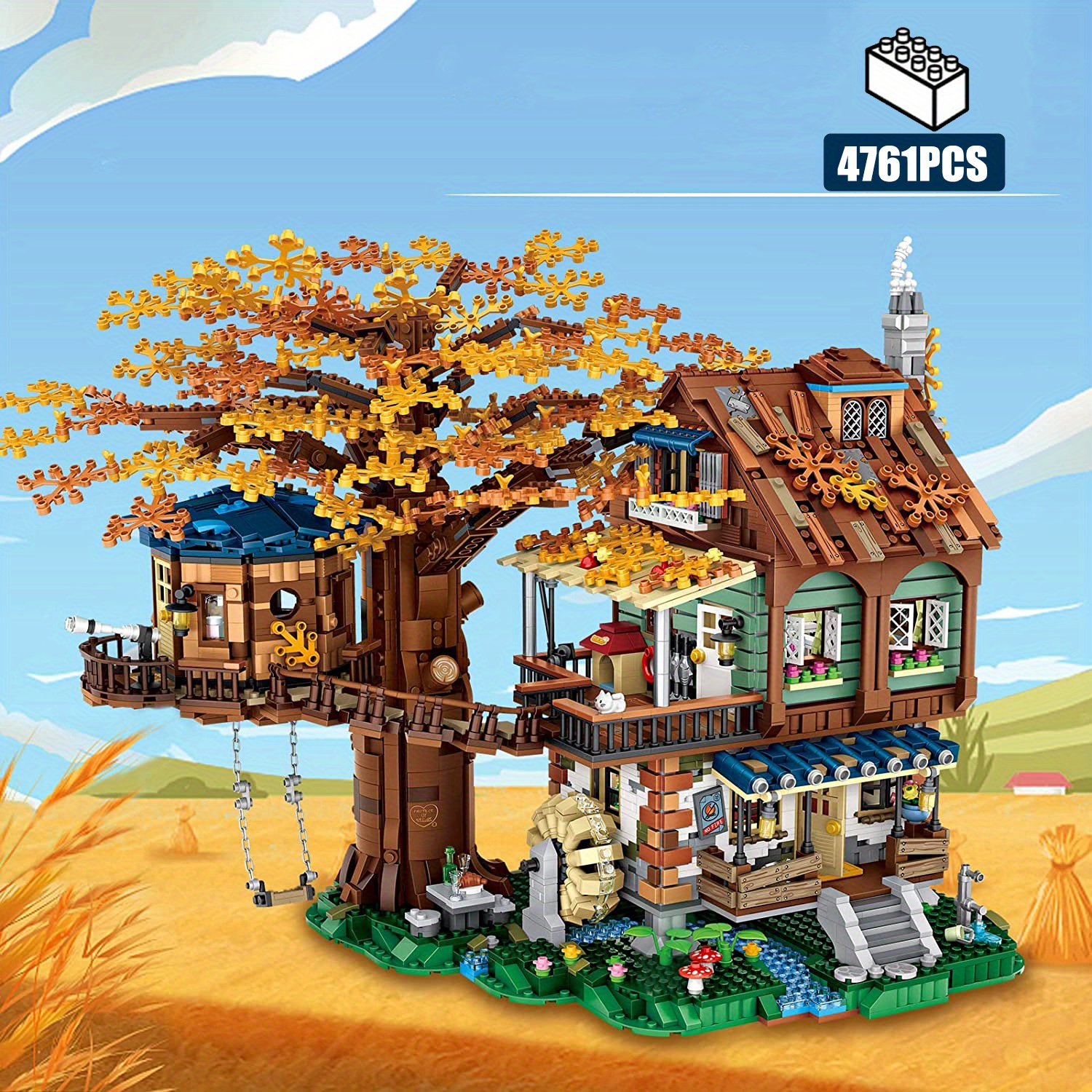 Tree House Bricks Model Set 4761 Pieces Diy Forest House Building ...