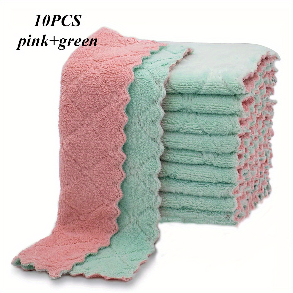 10pcs Kitchen Towels And Dishcloths Set, Dish Towels For Washing Dishes  Dish Rags For Everyday Cooking Baking Random Color
