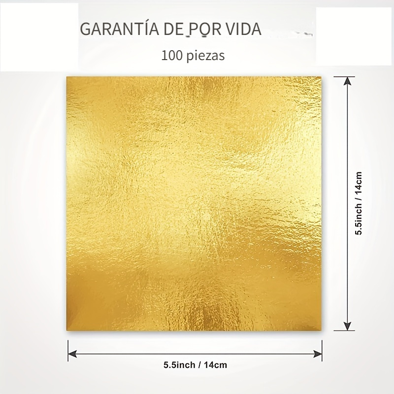 100 Hojas Papel Imitación Oro Plata Dorado Arte Manualidades - Temu Chile