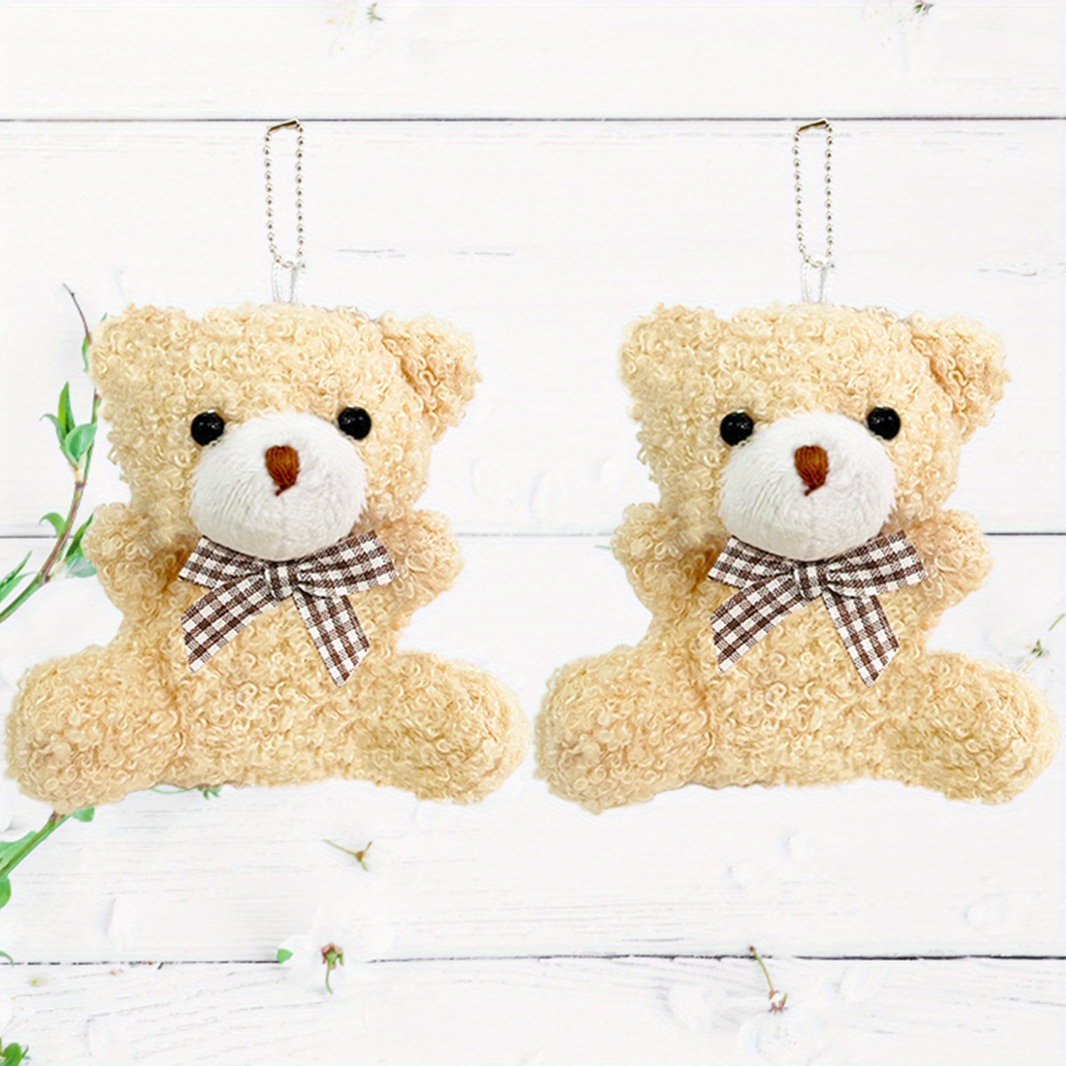 10cm Cute Cartoon Plush Bear Keychain Car Key Ring Women Girls Bag MiniBear  Pendant Key Chains Ornament Toys For Children